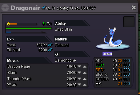 Dragonair for sale - Selling Pokémon - Silver - Pokemon Revolution Online