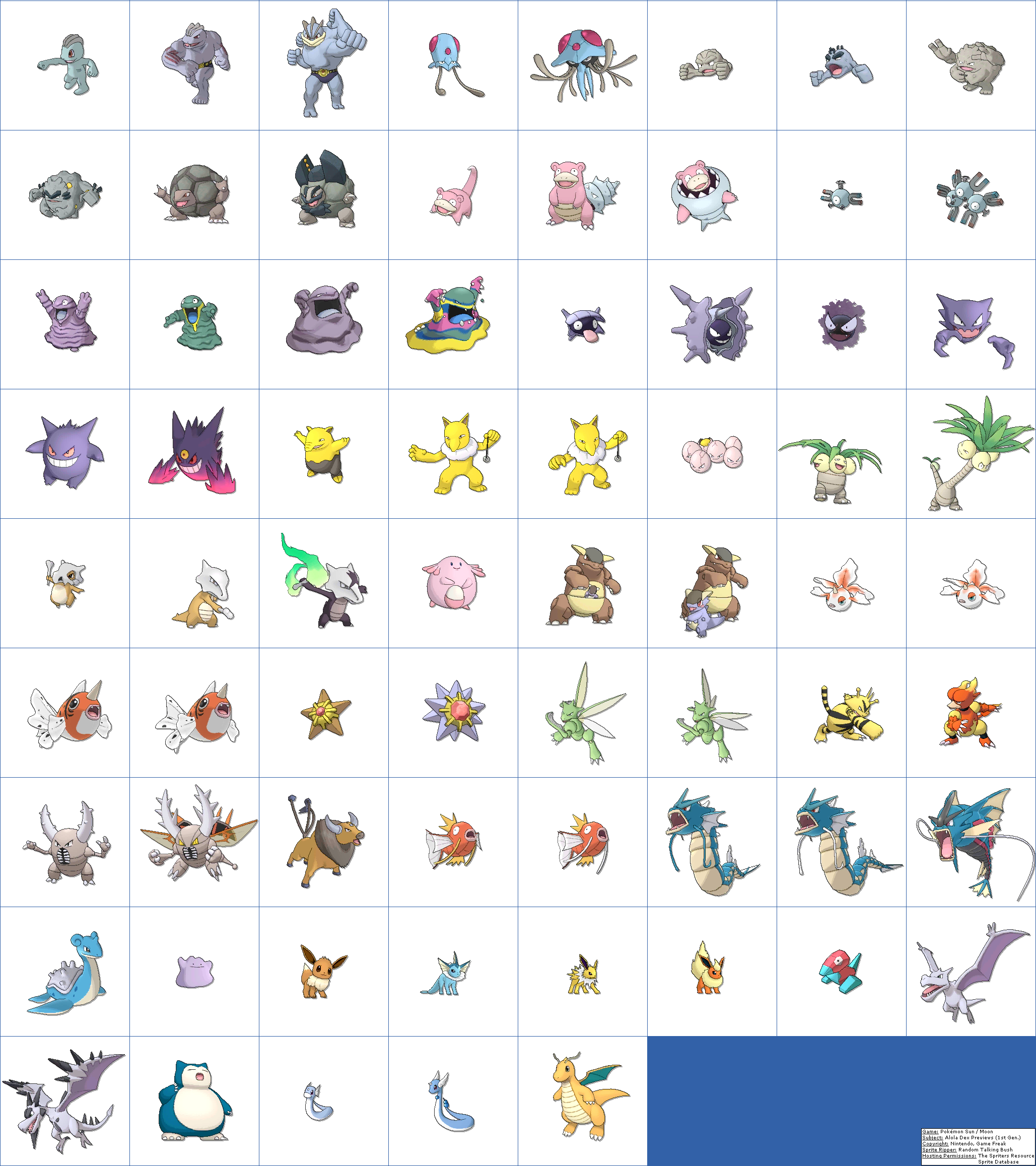 The Spriters Resource - Full Sheet View - Pokémon Ultra Sun / Ultra Moon -  Alola Dex Previews (7th Generation, Normal)