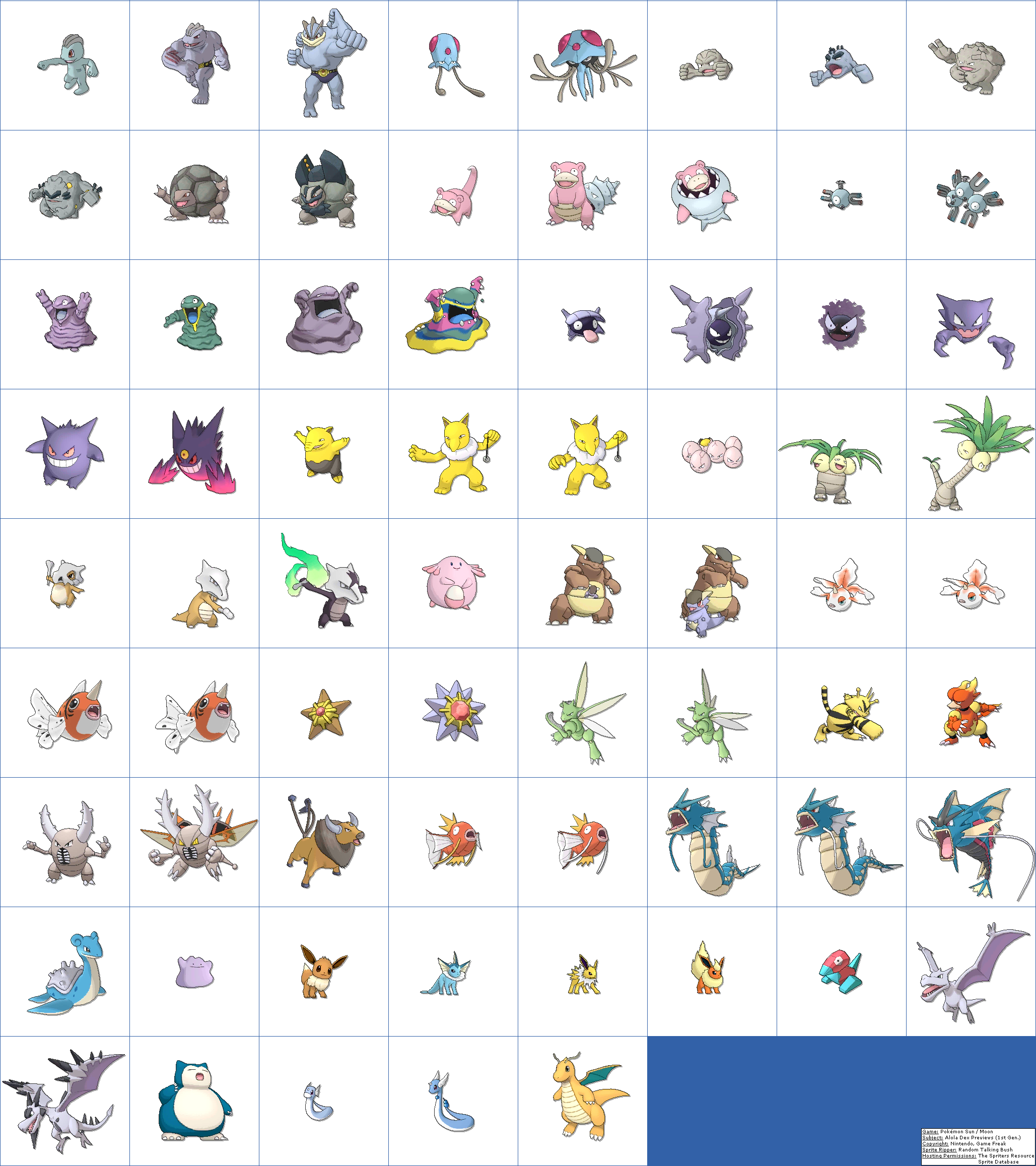 The Spriters Resource - Full Sheet View - Pokémon Ultra Sun / Ultra Moon -  Alola Dex Previews (7th Generation, Shiny)