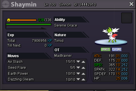 Shaymin (Sky Forme) • Competitive • 6IVs • Level 100 • Online