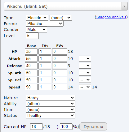 Summary Pokémon PokéOne - IVs, EVs, etc.