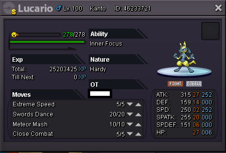 Lucario Shiny, Wiki