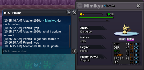 wts mimikyu shiny jolly - Shiny and Special Pokémon - Cross Server -  Pokemon Revolution Online