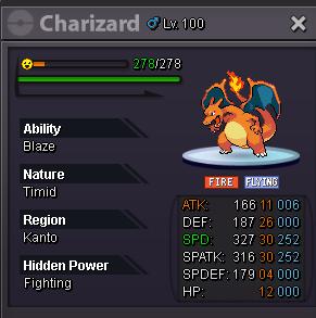 Charizard Level 100 /Timid/Full Ev Selling Pokémon - Silver - Pokemon Online