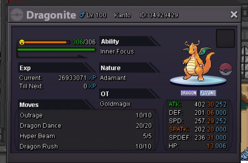 Epic dragonite - Selling Pokémon - Gold - Pokemon Revolution Online