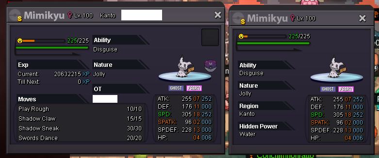 wts mimikyu shiny jolly - Shiny and Special Pokémon - Cross Server -  Pokemon Revolution Online