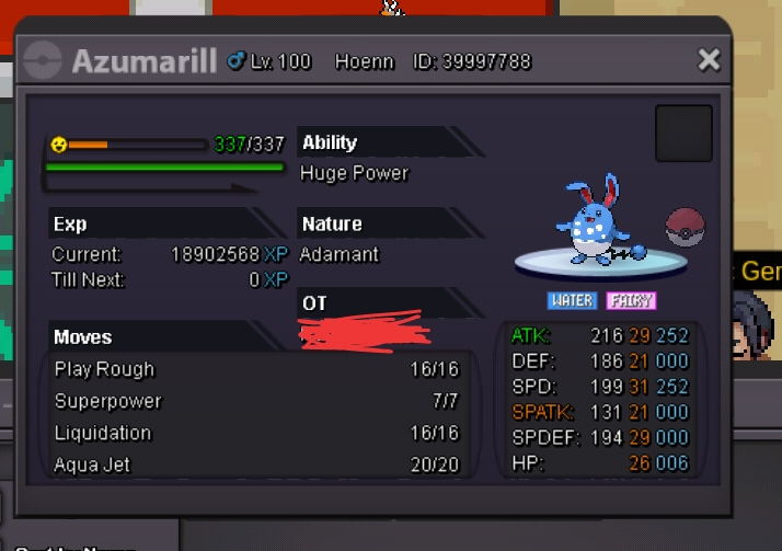 Wts Godly Adamant Azumarill Selling Pokemon Silver Pokemon Revolution Online