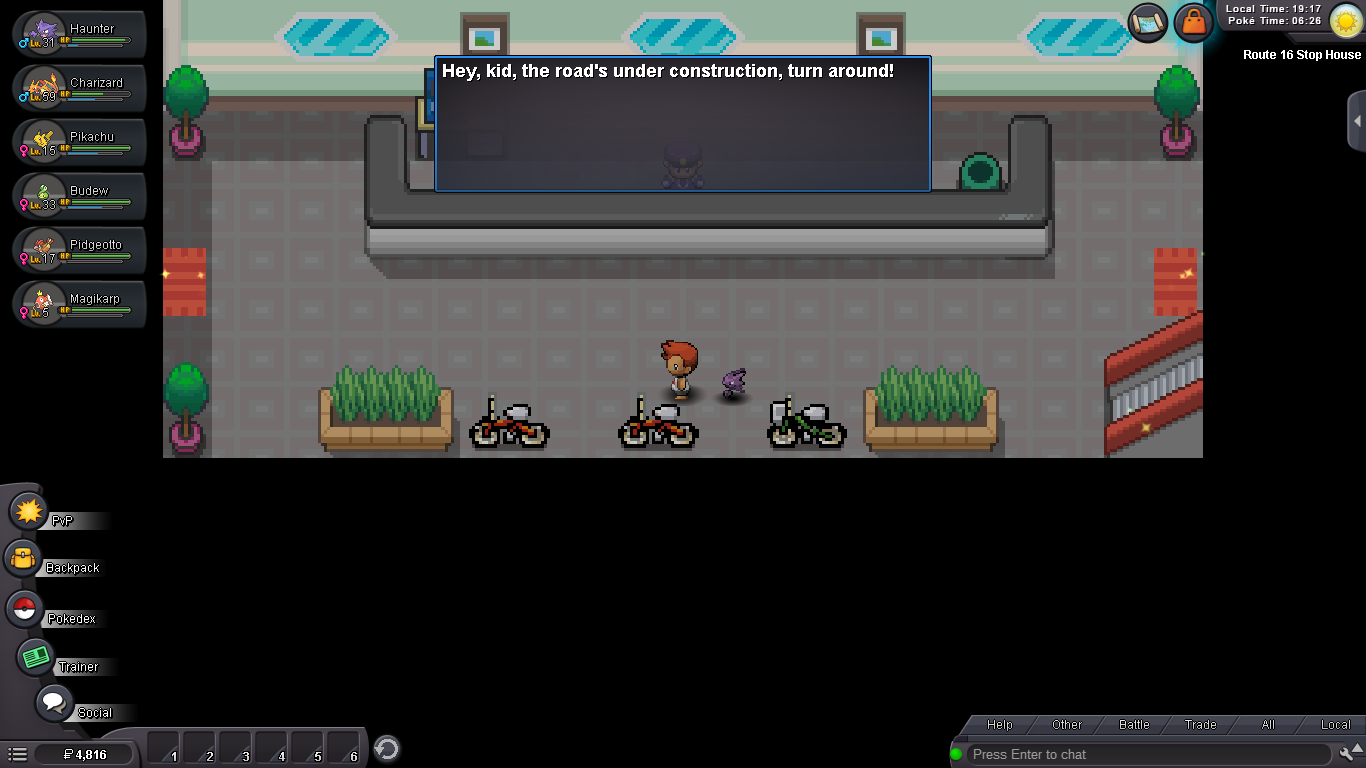 on route 16 stop house when i got the bike its its still not leting pass any help - NPC and Scripting Bugs