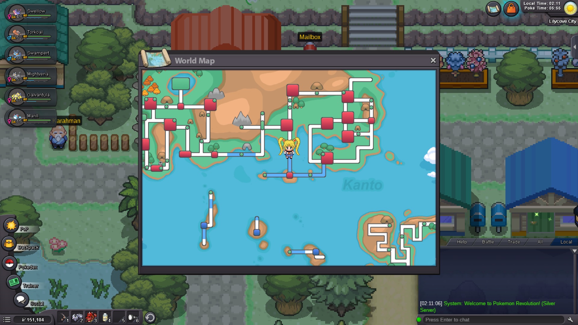 Pokemon World Online Map