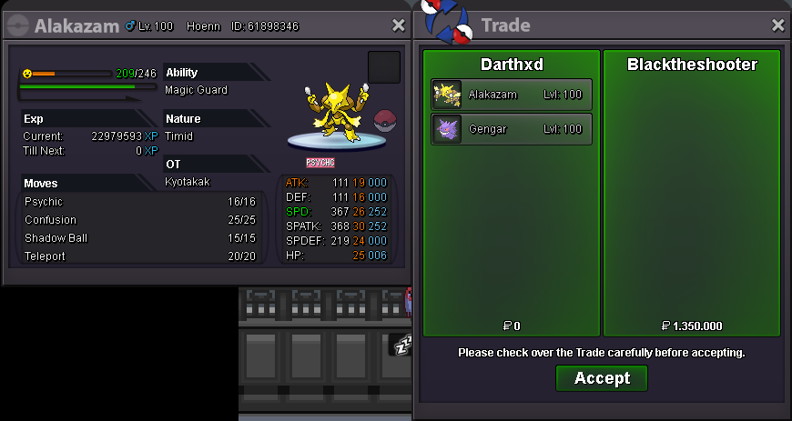 Alakazam Godly quirky nature - Selling Pokémon - Cross Server - Pokemon  Revolution Online