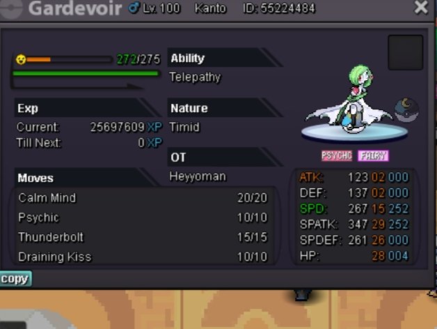 Shiny Gardevoir, Modest, Good IV's - Shiny and Special Pokémon - Silver -  Pokemon Revolution Online