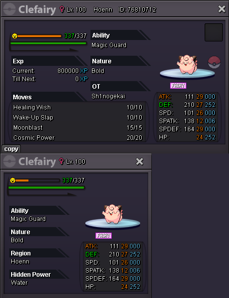 Timid Noivern 25/28 // Bold Clefairy 27/24/29 - Selling Pokémon - Gold ...