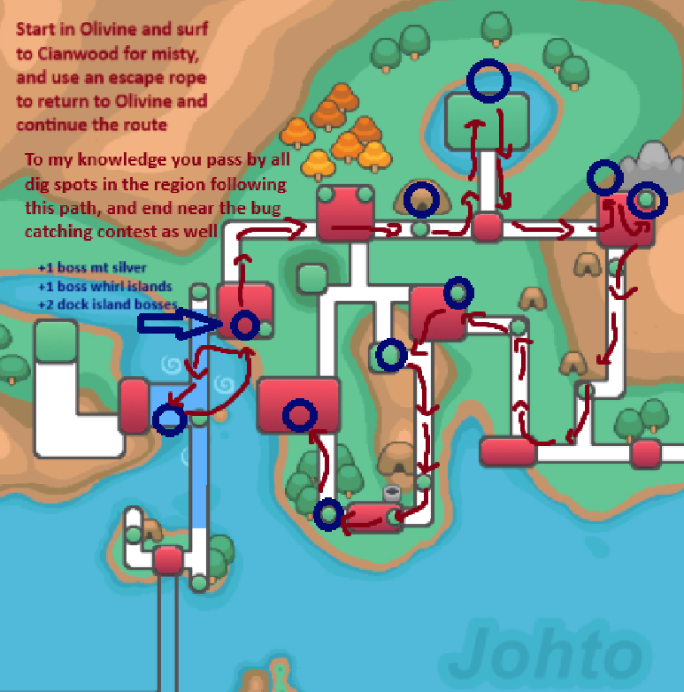 Map For Johto Bosses NPC Battle Guides Pokemon Revolution Online