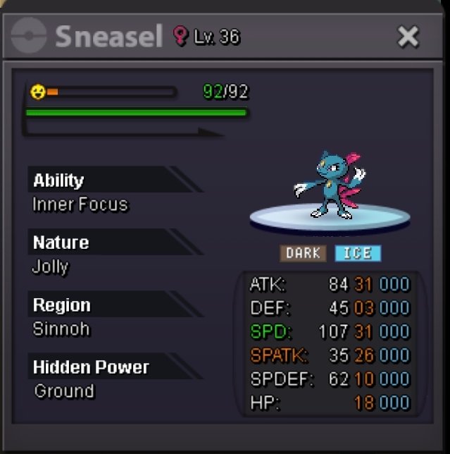 Sneasel - Jolly - 31/31 - PvP